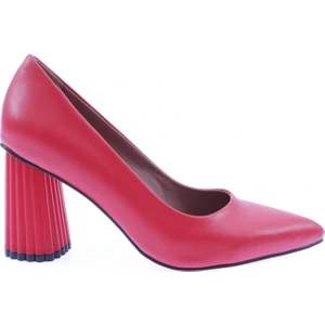 660-22Y Kadın Sivri Burun Parmak Dekolteli Galvaniz Ökçe Topuklu Ayakkabı