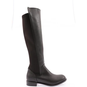 501 Kadin Arkasi Stretch Yani Fermuarli Knee High Flats Çizme 20K