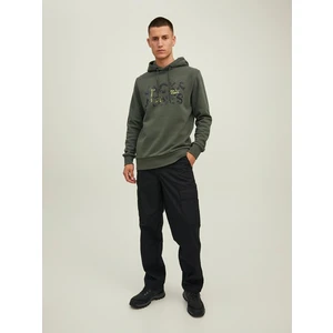 Jack & Jones Jcotech Logo Sweat Hood Yeşil Erkek Sweatshirt 12216242-Fores