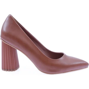 660-22Y Kadın Sivri Burun Parmak Dekolteli Galvaniz Ökçe Topuklu Ayakkabı