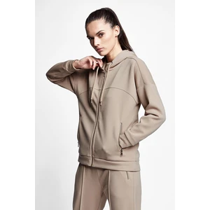 Camel Kadın Fermuarlı Kapüşonlu Üst 21N-2126