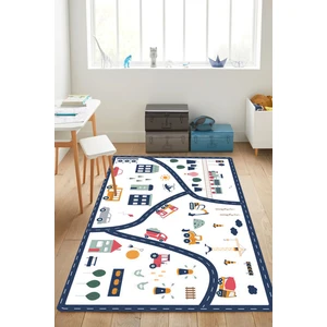 Decomia Home Yıkanabilir Kaymaz Dijital Araba Yollu Çocuk Oyun Halısı Oyun Matı Çocuk Odası Dekor