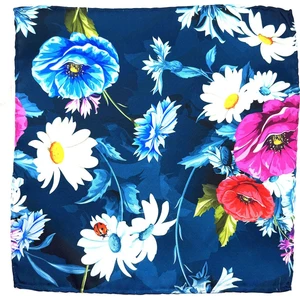 La Pescara Petrol Renk Çiçek Motif Erkek Cep Mendili SPS545-14