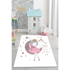 Decomia Home Dijital Baskılı Kaymaz Prenses Kız Desenli Yıldızlı Yıkanabilir Çocuk Halısı Çocuk Odası Dekorasyon