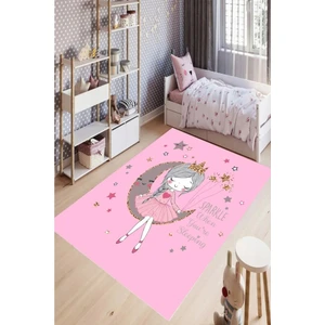 Decomia Home Dijital Baskılı Kaymaz Prenses Kız Desenli Yıldızlı Yıkanabilir Çocuk Halısı Çocuk Odası Dekorasyon