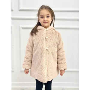 Chaton Dor Kapüşonlu Pelüş Kız Çocuk Mont