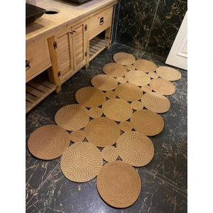 Evvemall Home & Living Jüt Hasır Ipliğinden Dokunan Salon Halısı,mutfak ve Koridor Halısı Royal Serisi Jüt Kilim 613