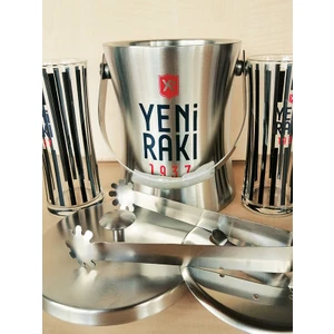 Sanat Taciri 1937 Buz Kovası + 2 Adet Beşiktaş Rakı Bardağı