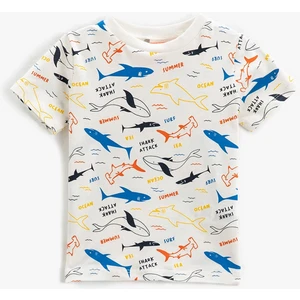 Baskılı Ekru Bebek TShirt 3SMB10052TK