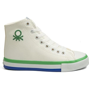 Benetton® | BN-30726 - 3374 Beyaz Yesil - Kadın Spor Ayakkabı