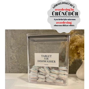 Zeze Desing Bulaşık Makinası Tablet Deterjanlık Mika Vakum Kapak 2600ml