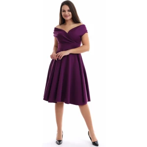 Rokka Moda Kayık Yaka Midi Elbise