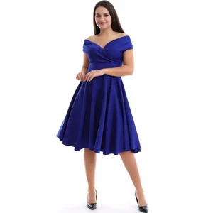 Rokka Moda Kayık Yaka Midi Elbise