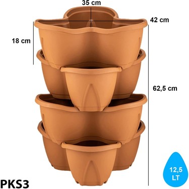 Serinova Pks3 Pamukkale Saksı 62,2 Cm, 12,5 Litre Dekoratif Fiyatı