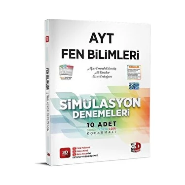 3D Yayınları 2025 AYT Simülasyon Fen Bilimleri Denemeleri Üniversite Hazırlık İçin 10