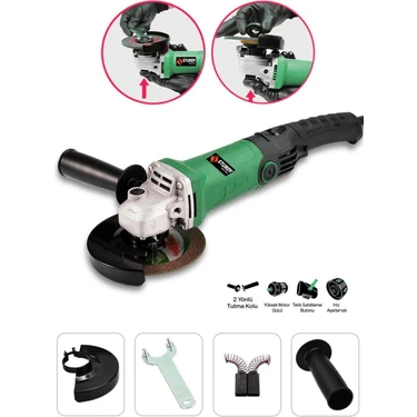 Sturdy Teknoloji Bakır Sargılı Devir Ayarlı 1250 W 125 mm Devir Ayarlı Spiral Avuç Içi Taşlama