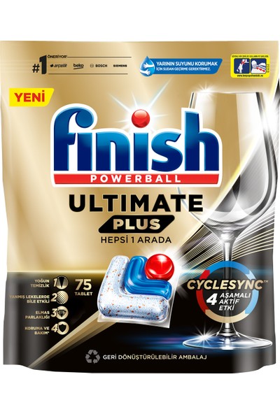 Finish Ultimate Plus 75 Kapsül Bulaşık Makinesi Deterjanı Tableti (1 x 75 Kapsül)