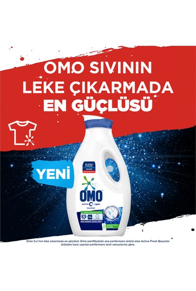 Omo Active Oxygen Sıvı Çamaşır Deterjanı Beyazlar İçin En Zorlu Lekeleri İlk Yıkamada Çıkarır 1690 ml