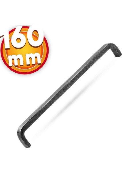 Çekmece Dolap Kapak Kulpu Kulbu 160 mm Antik Gümüş Metal Kulp