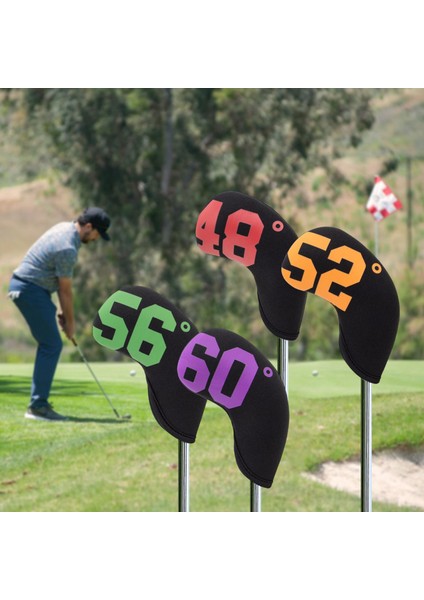 4 Adet Golf Demir Headcover Neopren Neopren Taşıma Olmayan Anti -Scratch Siyah (Yurt Dışından)