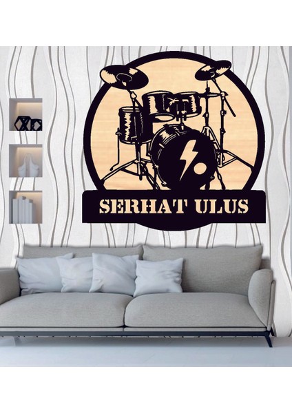 Kişiye Özel Basgitar Müzik Temalı Ahşap Duvar Tablo