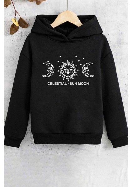 Çocuk Celestial Sun Moon Baskılı Sweatshirt