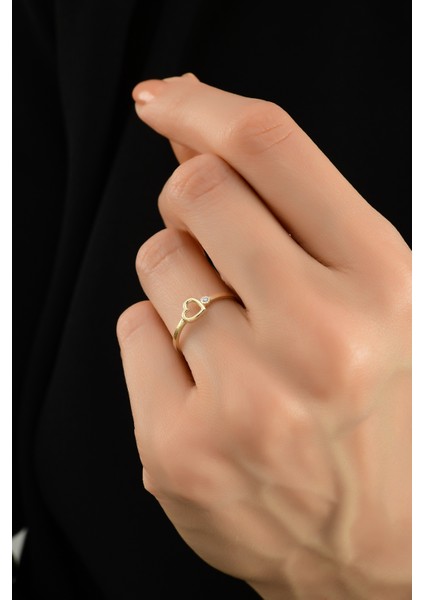 Kalp Çıtır Altın Yüzük CGKYZK0068