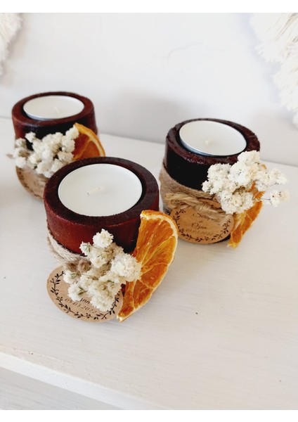 Hediyelik Ahşap Silindir Mumluk 20 Adet fiyatları