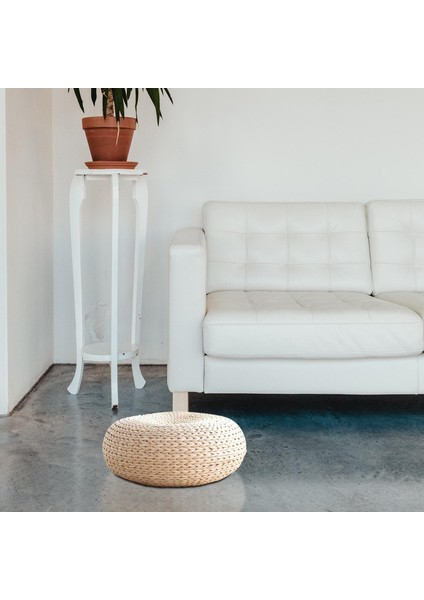El Yapımı Doğal Saman Yastığı Tatami Zemin Mat Pouf Oda Yoga Koltuk Mat 40CM Metal Çerçeve fırsatları