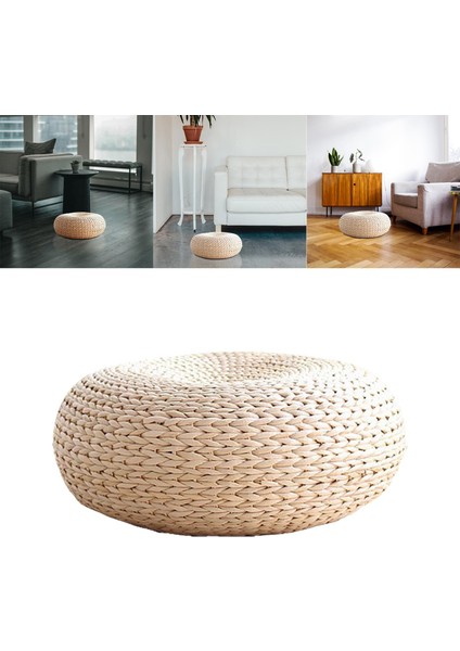 El Yapımı Doğal Saman Yastığı Tatami Zemin Mat Pouf Oda Yoga Koltuk Mat 40CM Metal Çerçeve indirimleri