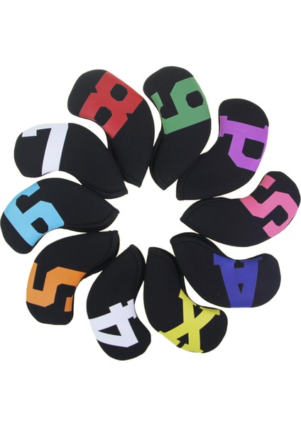 10PCS Golf Demir Kafa Seti Dört, 5,6,7,8,9, P, A, S, Siyah (Yurt Dışından)