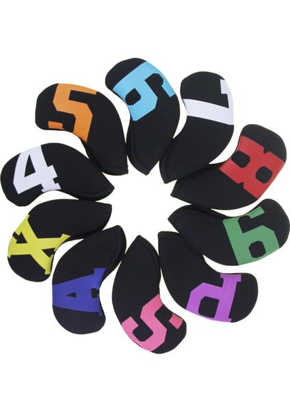 10PCS Golf Demir Kafa Seti Dört, 5,6,7,8,9, P, A, S, Siyah (Yurt Dışından) modelleri