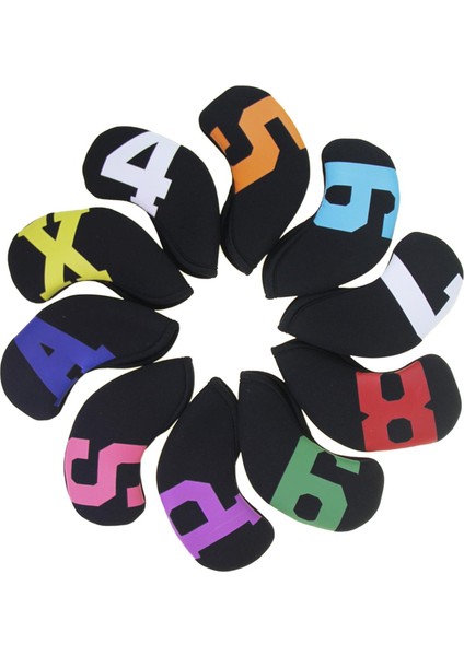 10PCS Golf Demir Kafa Seti Dört, 5,6,7,8,9, P, A, S, Siyah (Yurt Dışından) fırsatları