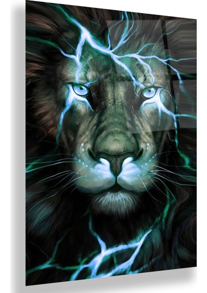 Neon Aslan Cam Tablo