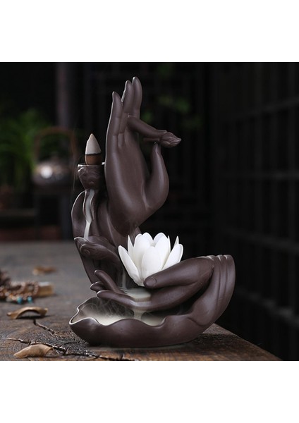 Backflow Brülör Tutucu Bergamot Lotus Koni Censer Ev Hediyesi Beyaz modelleri