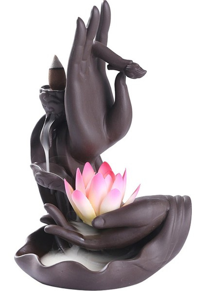 Backflow Brülör Tutucu Bergamot Lotus Koni Censer Ev Hediyesi Pembe