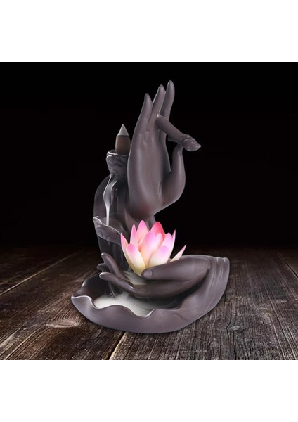Backflow Brülör Tutucu Bergamot Lotus Koni Censer Ev Hediyesi Pembe
