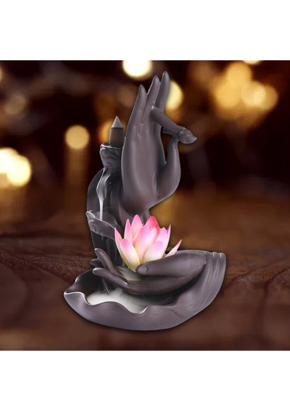 Backflow Brülör Tutucu Bergamot Lotus Koni Censer Ev Hediyesi Pembe