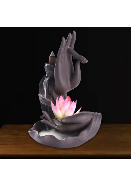 Backflow Brülör Tutucu Bergamot Lotus Koni Censer Ev Hediyesi Pembe