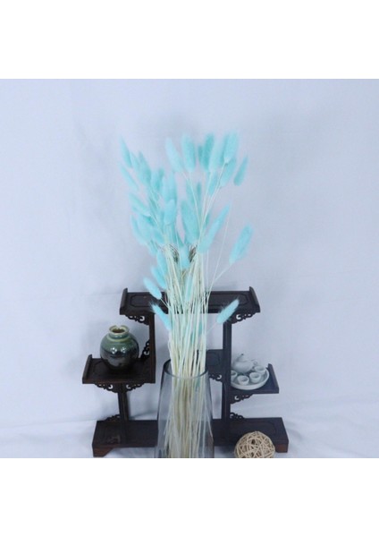 Kurutulmuş Çiçekler Buketler Bitkiler Diy Dekor Mavi