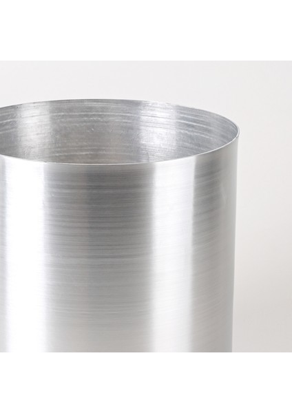 Silindir Alüminyum Saksı Gümüş Ebat 15 x 15 cm fiyatları