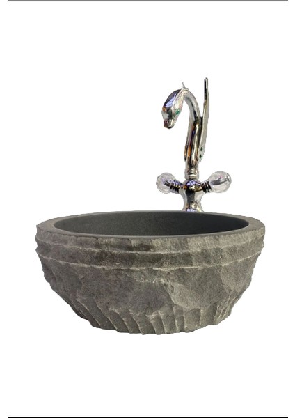 Bazalt Dışı Doğal Patlatma Stand Lavabo