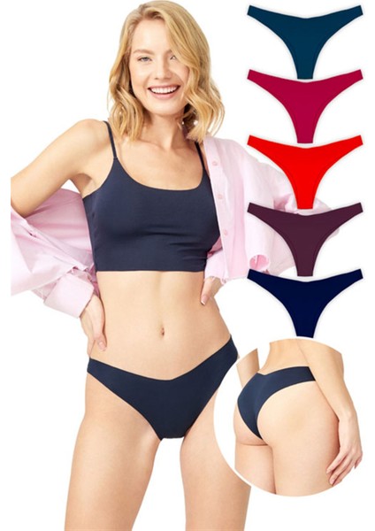 Basic Iz Yapmayan Lazer Kesim Brezilya Külot 5'li Paket - 2