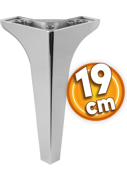 Sedef Lüks Mobilya Kanepe Sehpa Tv Ünitesi Koltuk Ayağı 19 cm Parlak Krom Baza Ayakları