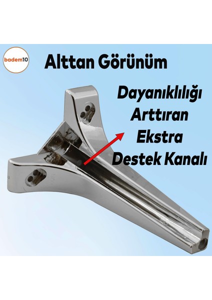 Sedef Lüks Mobilya Kanepe Sehpa Tv Ünitesi Koltuk Ayağı 19 cm Parlak Krom Baza Ayakları modelleri