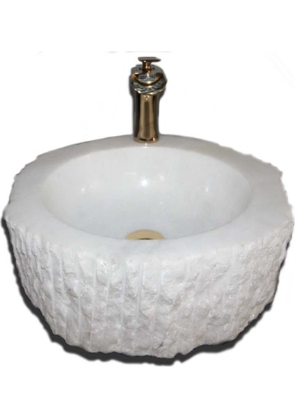 Kristal Beyaz Batarya Çıkışlı Patlatma Lavabo