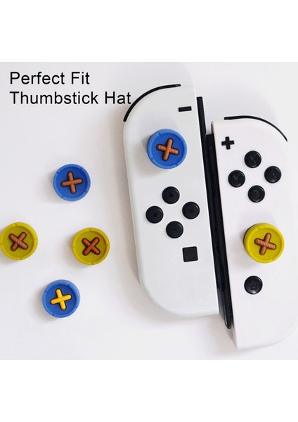 4 Adet Thumbstick Şapka Düşmeye Dayanıklı Koruyucu Zengin Renkler Oyun Anahtarı Şapka Forfor(Yurt Dışından)
