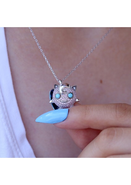 Pokemon Jigglypuff Gümüş Kolye