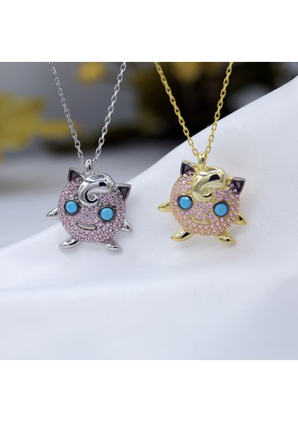 Pokemon Jigglypuff Gümüş Kolye