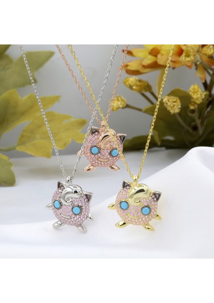 Pokemon Jigglypuff Gümüş Kolye